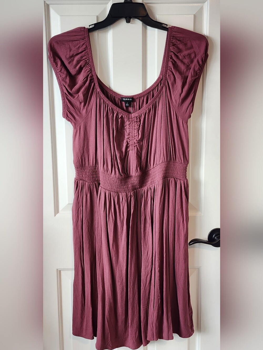 New With Tags Torrid Dusty Rose Scoop-Neck Smocked-Waist Midi Dress Size 2X